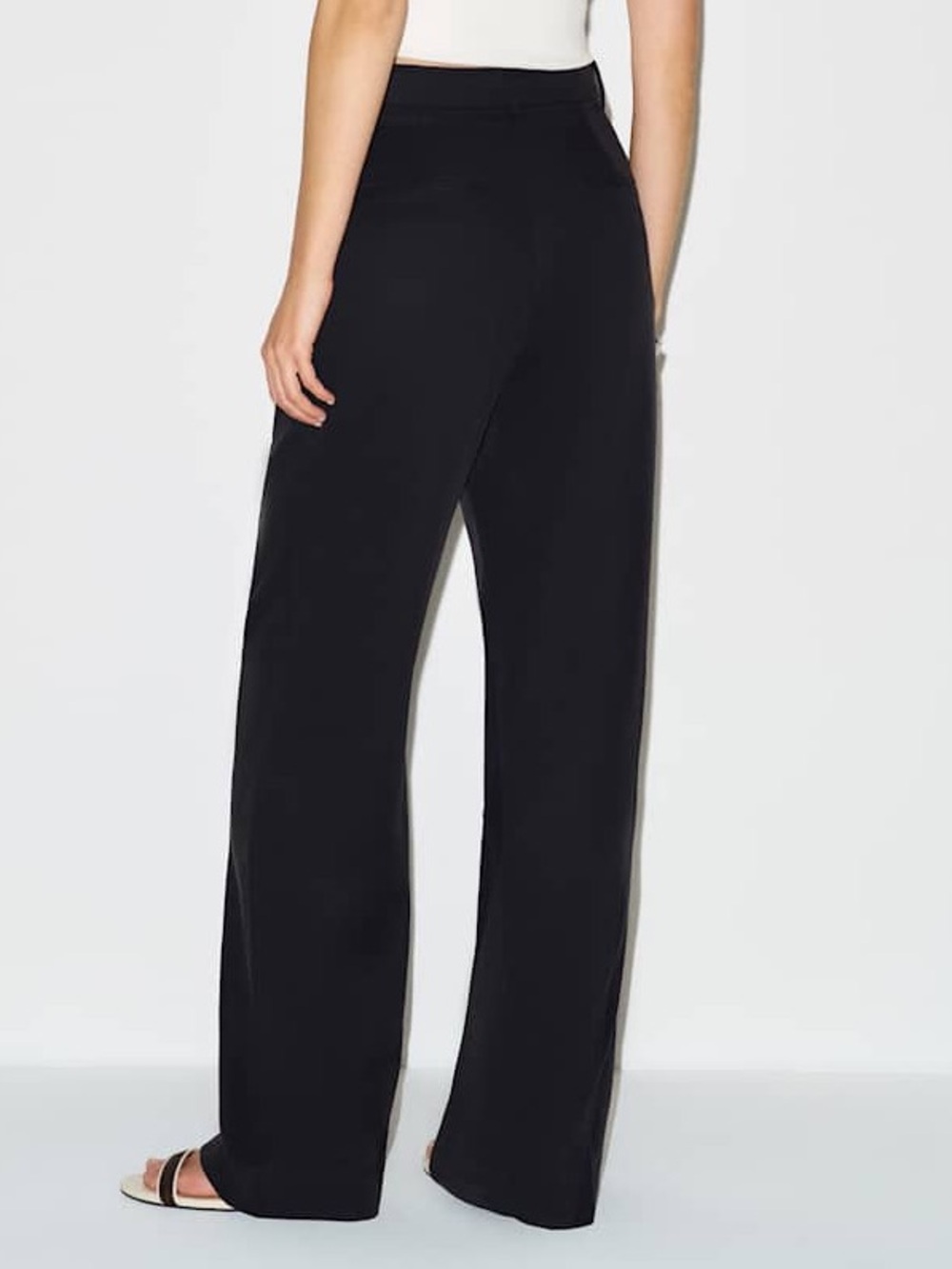 Reformation Mason Power Pant Black Tencel Wide Leg Trouser Size 4 - Picture 2 of 7